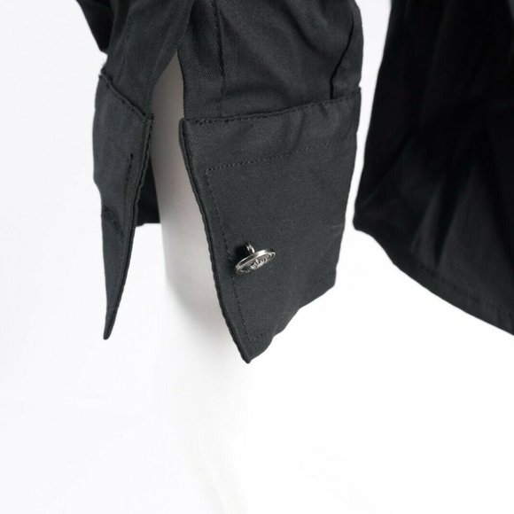 Zara Mens Slim Fit Shirt S Black Button Up - Picture 6 of 7